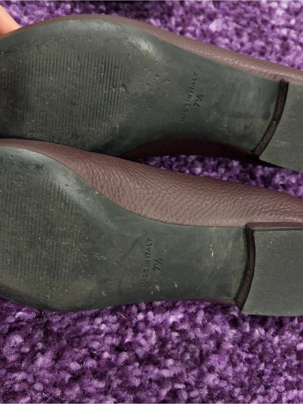 Everlane Women's Pointed Toe Leather Flats — Burgundy